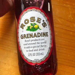 Rare Vintage Rose’s Grenadine Glass Bottle 12 oz.